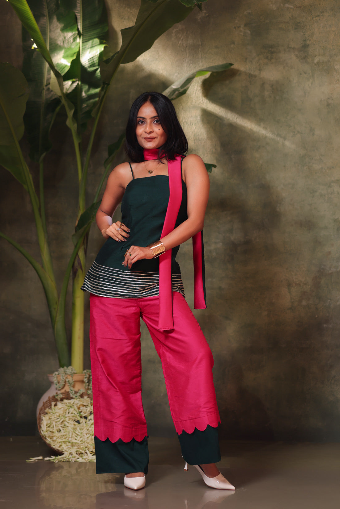 Green Leher Kurti
