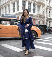 blue anarkali kurti image
