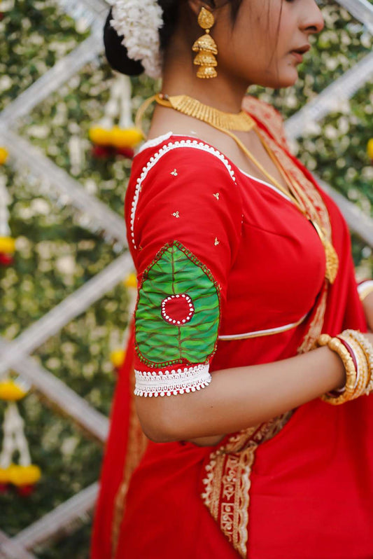 red bridal blouse