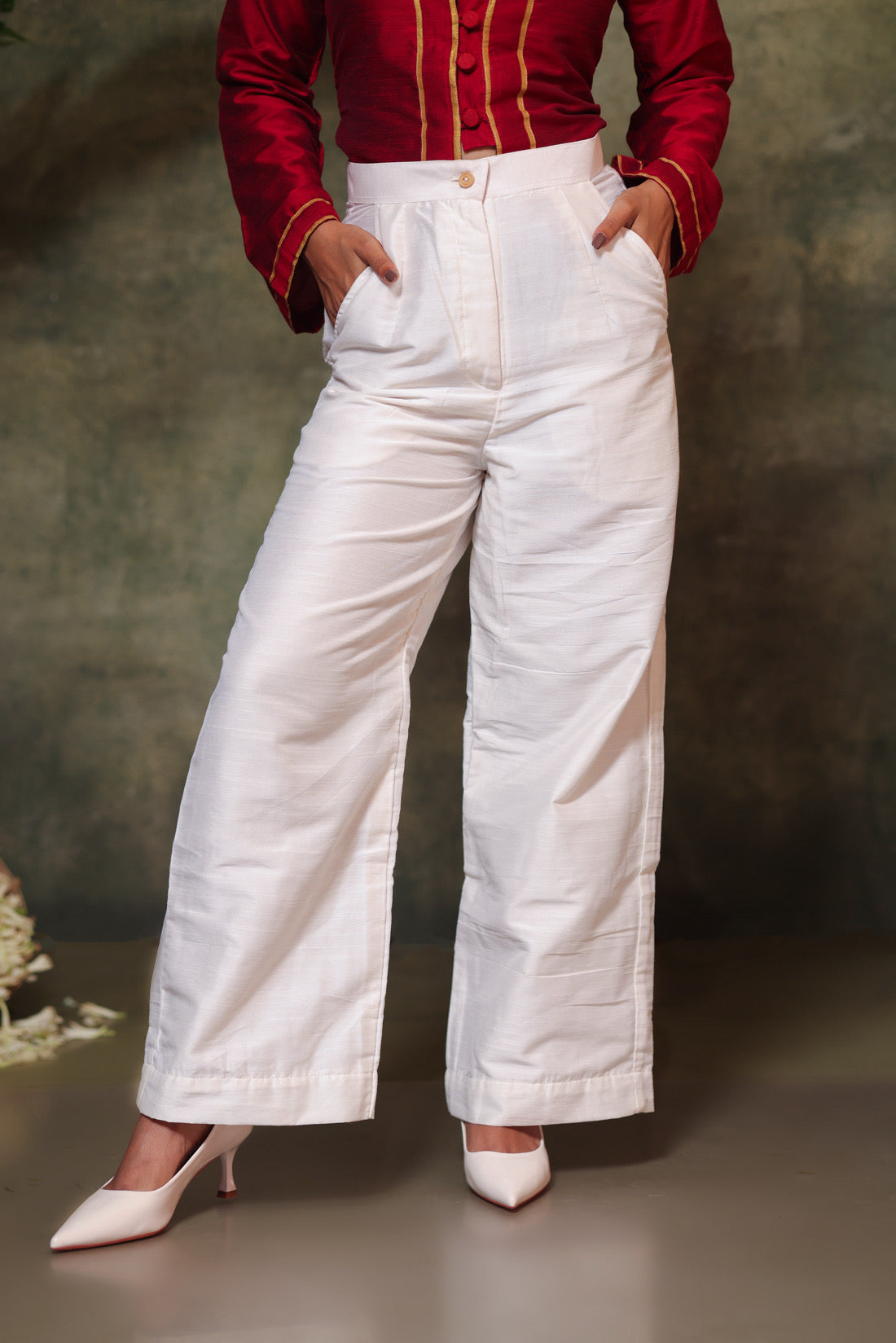 White straight Pant