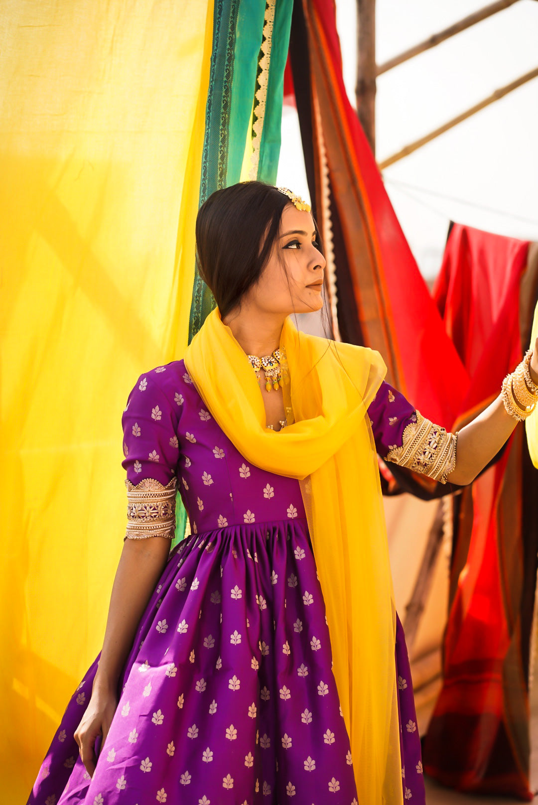 Anar Dupatta In Yellow