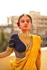 blue designer blouse image