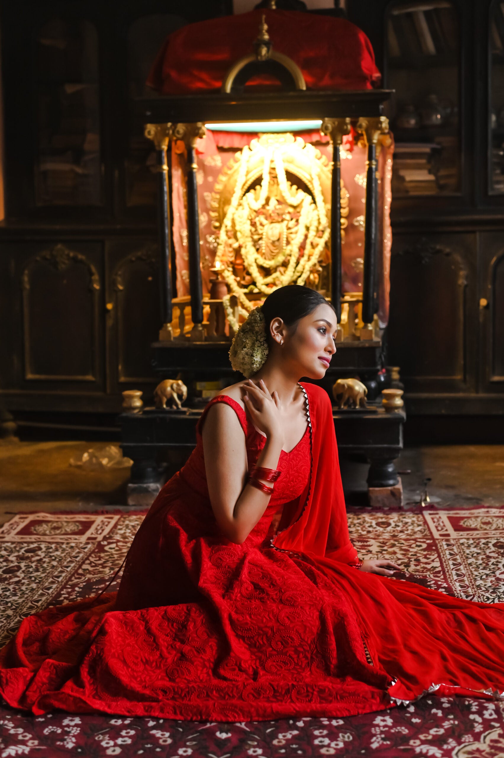 Anarkali Red Dupatta