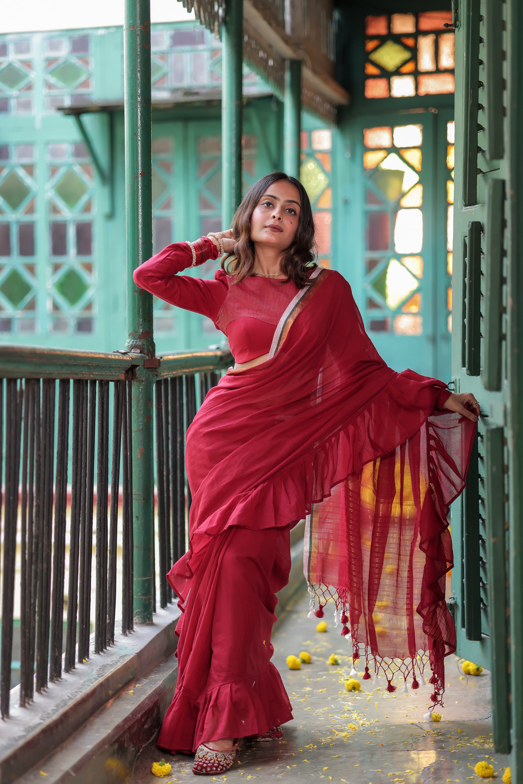 MAROON RUFFLE ISHQ