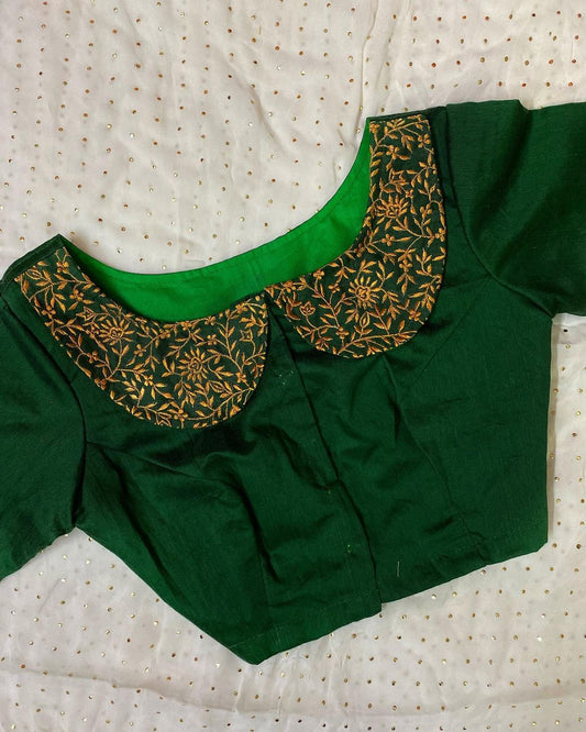 green collar top blouse image