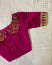 pink collar blouse image