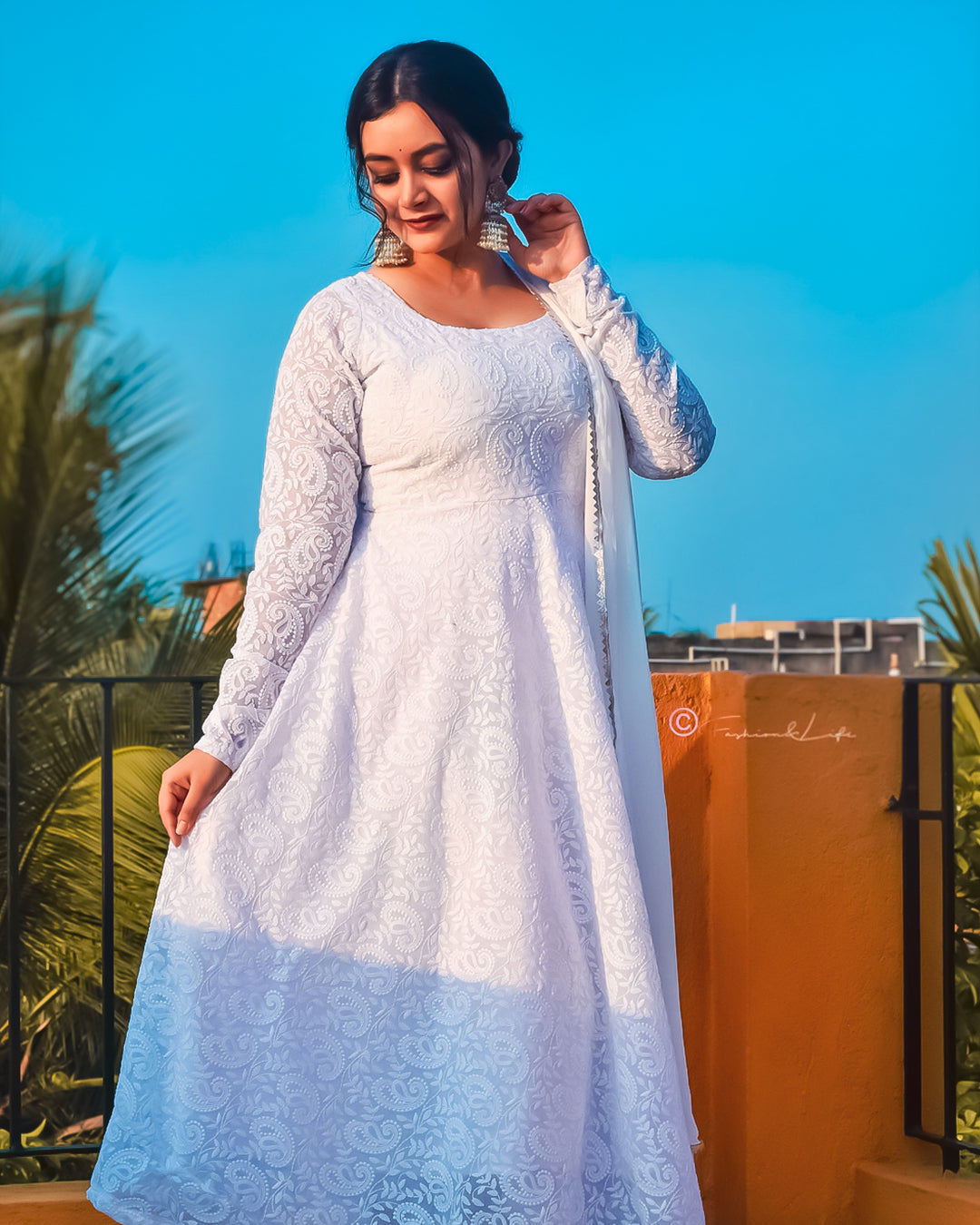 Anarkali White