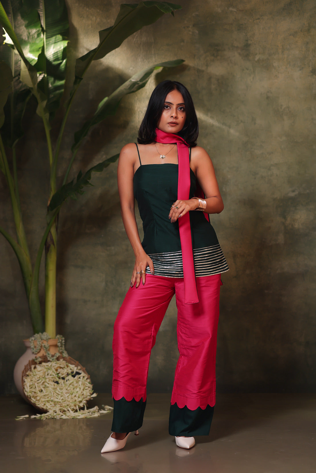Green Leher Kurti