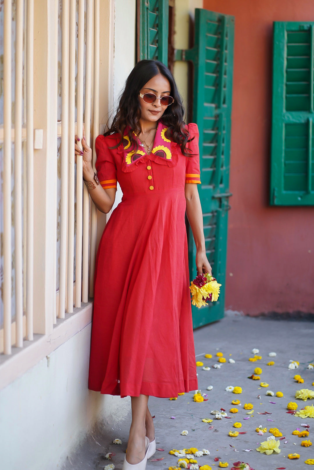 Red Sunflower Dress
