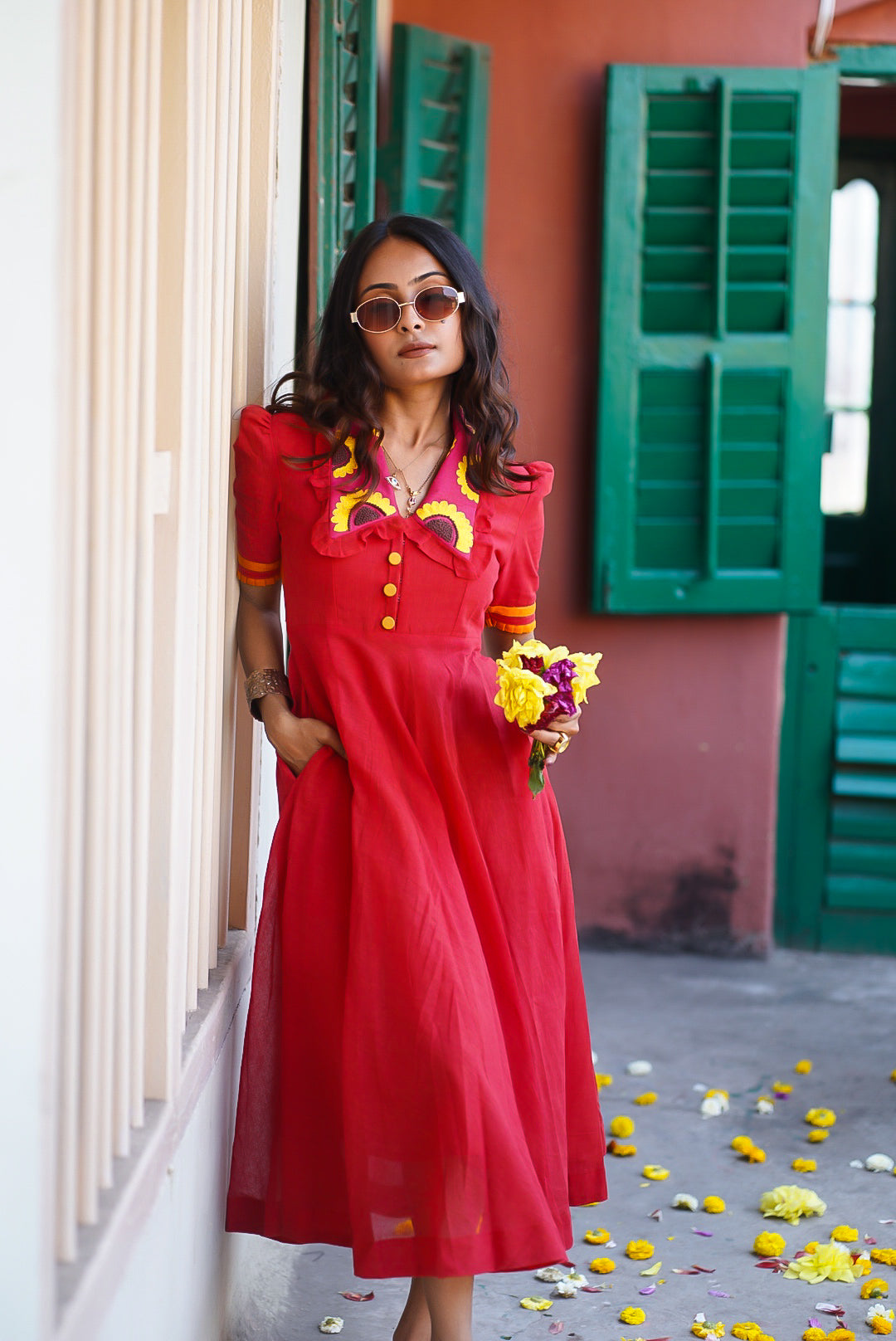 Red Sunflower Dress