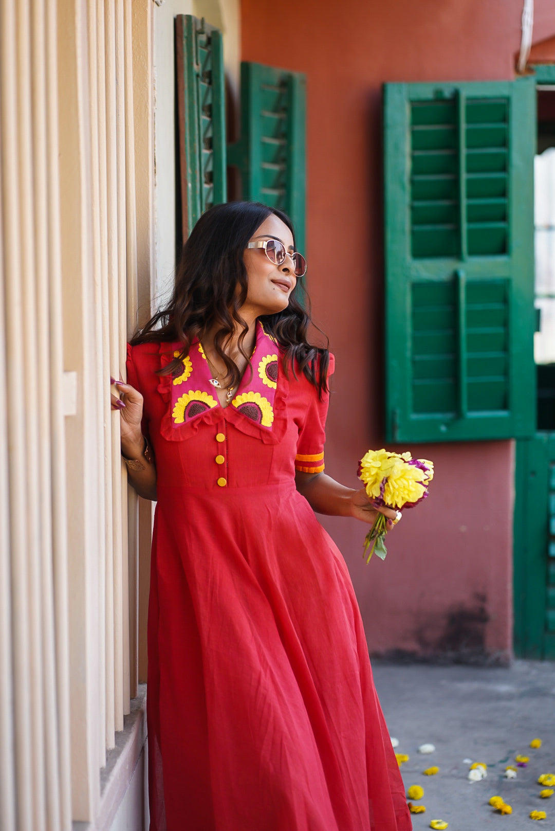 Red Sunflower Dress