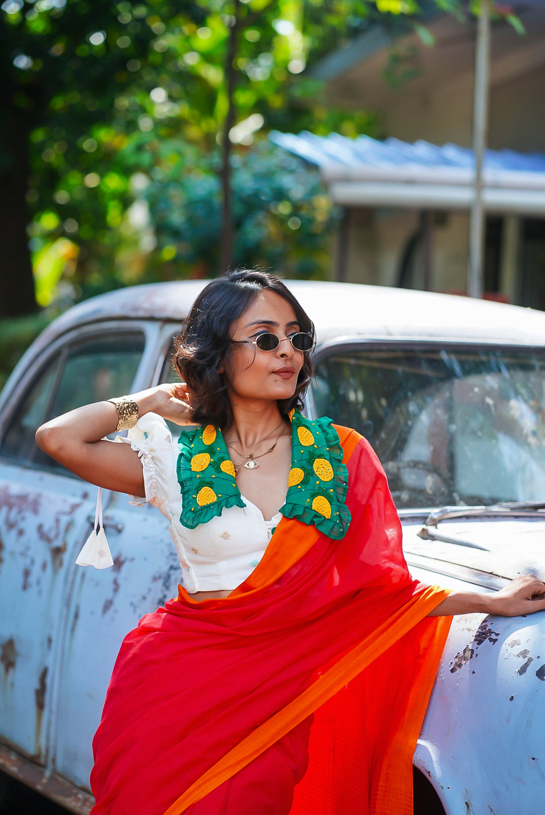 Red Woman Saree