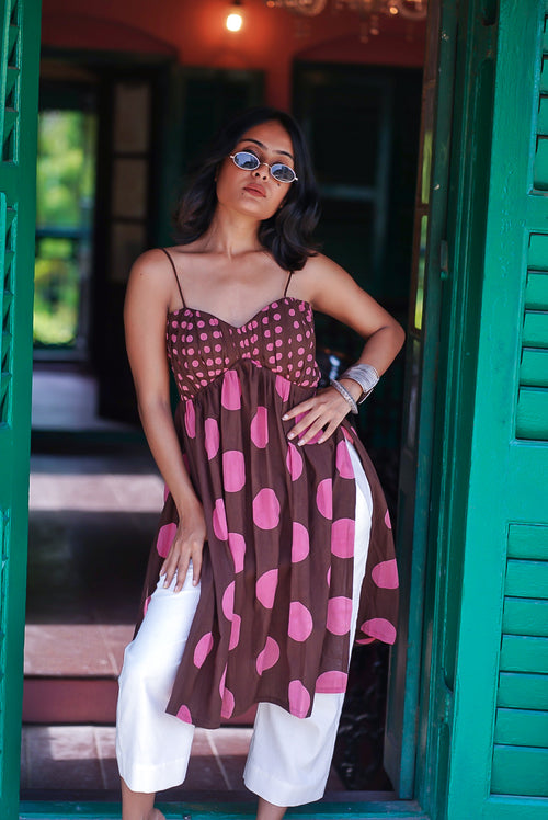 Rosy Mocha Kurti