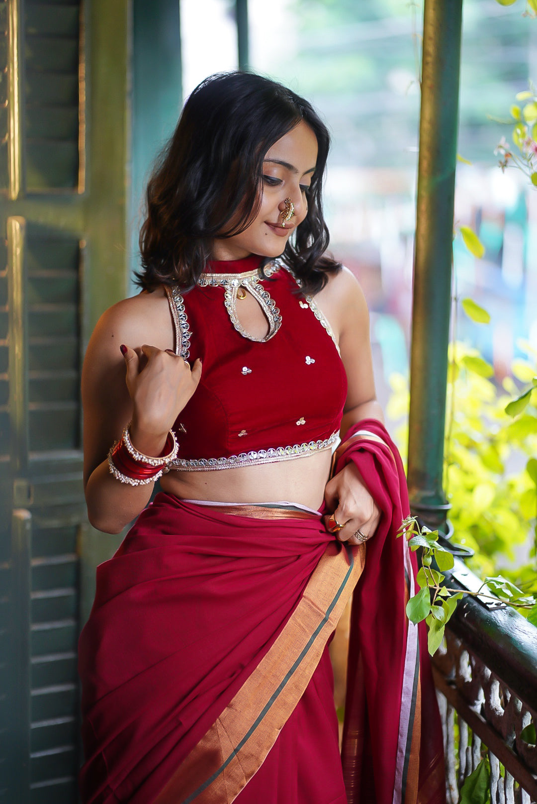 Maroon Star Blouse
