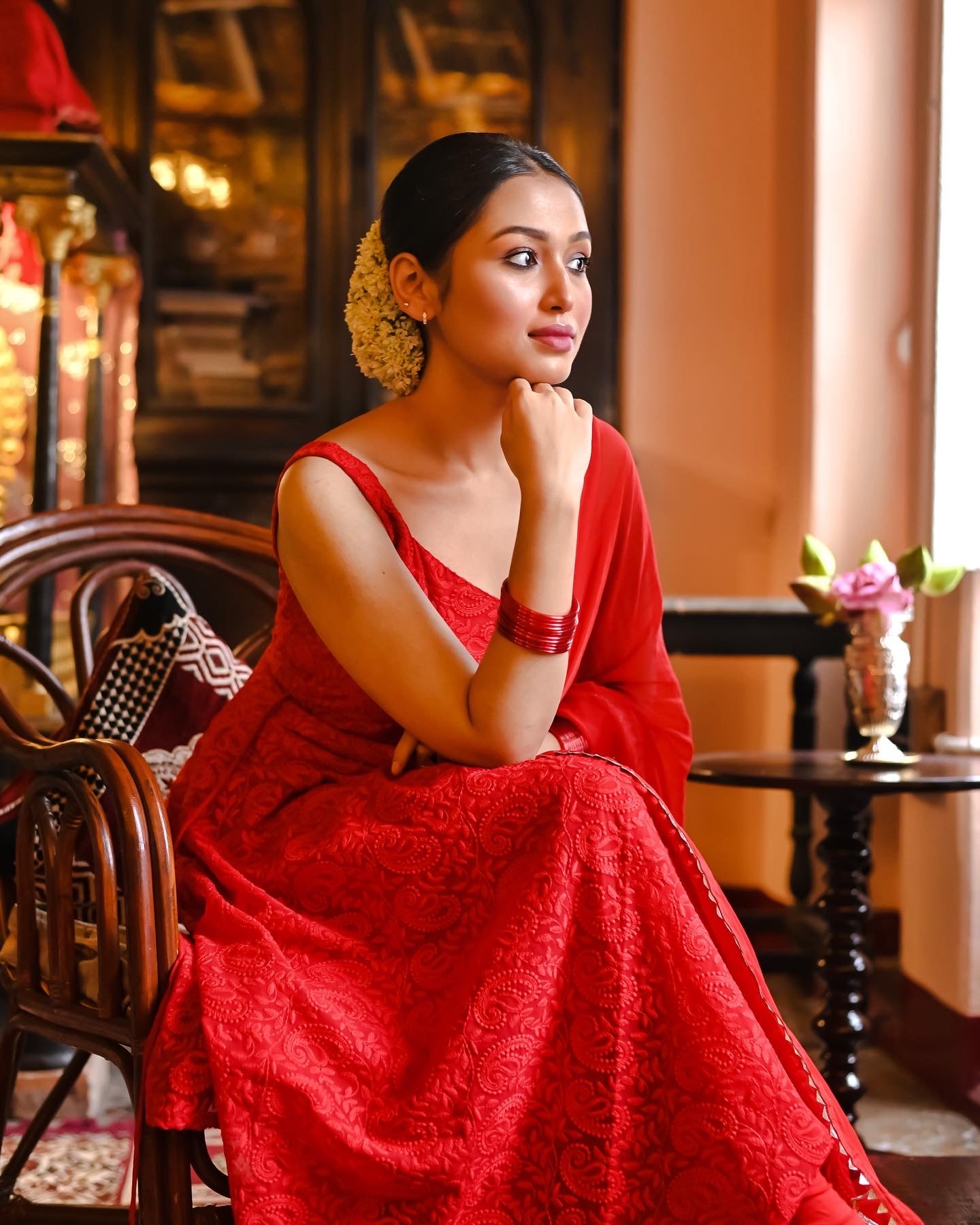 Red anarkali kurti dress image