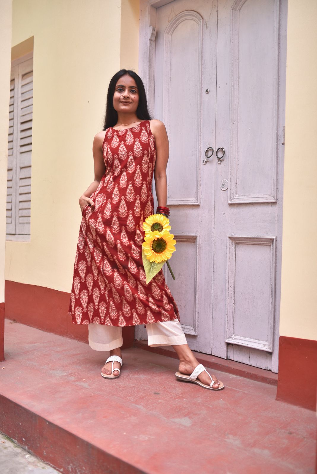 Co-ord Set Maroon Mist Ajrakh