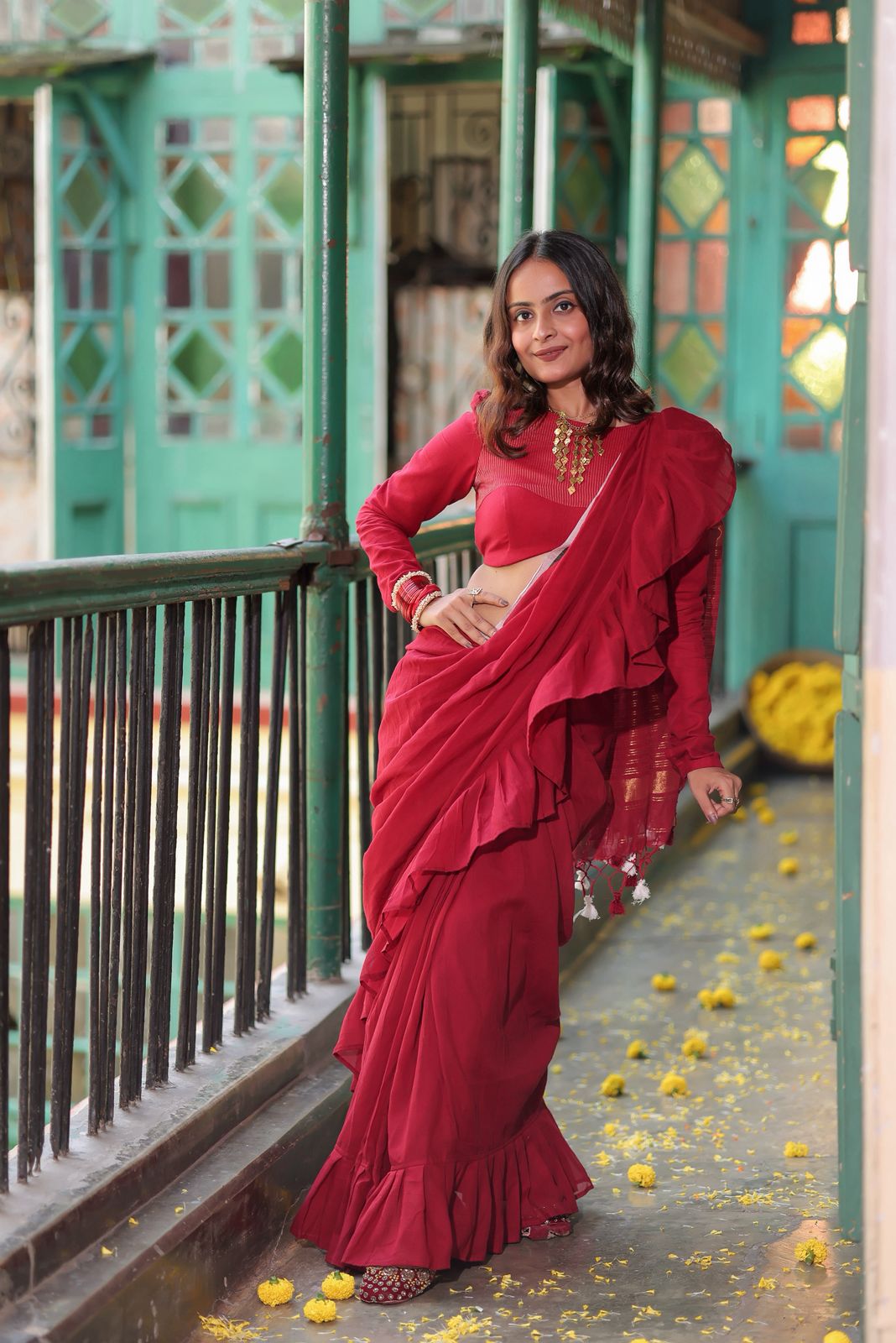 MAROON RUFFLE ISHQ