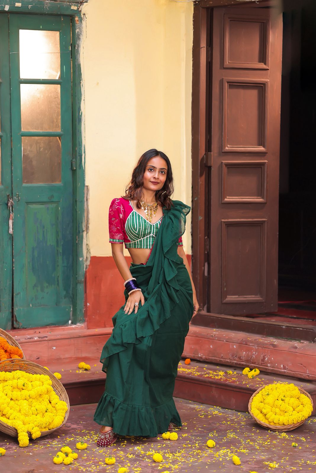 GREEN RUFFLE RANI