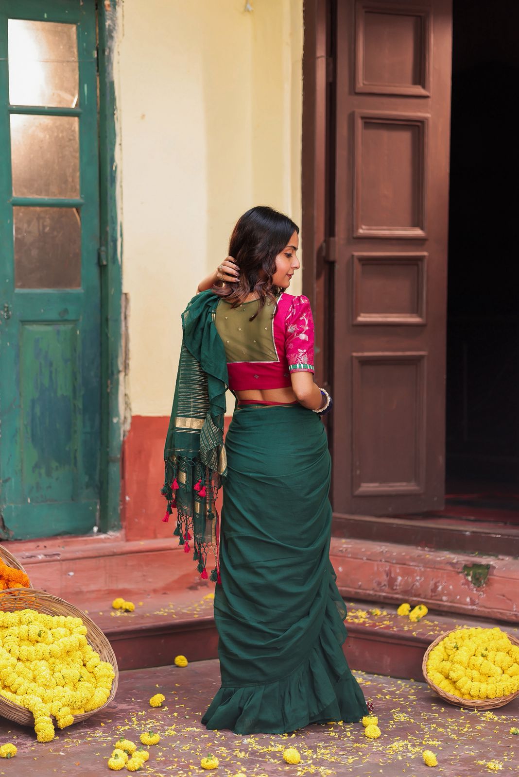 GREEN RUFFLE RANI