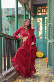 MAROON RUFFLE ISHQ