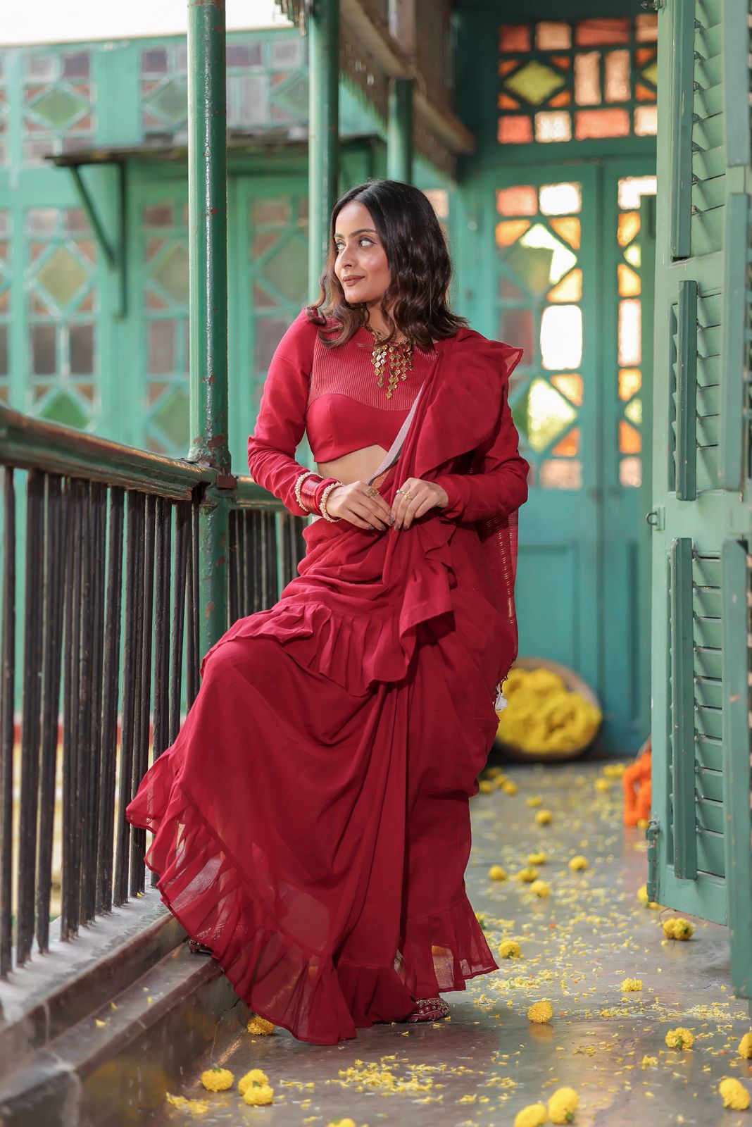 MAROON RUFFLE ISHQ